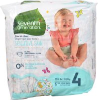 Seventh Generation Baby鈩 Free and Clear Diapers Stage 4: 22 - 32 lbs - 27 Diapers