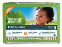 Seventh Generation Baby鈩 Free and Clear Diapers Stage 5: 27 - 35 lbs - 23 Diapers