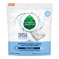 Seventh Generation Triple Action Dishwasher Detergent Packs Free & Clear