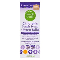 Simple Truth Children's Nighttime Cough Syrup + Mucus Relief Natural Grape