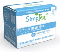 Simpleaf Flushable Wipes Single Wipes Unscented