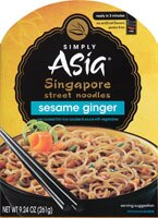 Simply Asia Singapore Street Noodles Gluten Free Sesame Ginger - 9.24 oz
