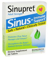 Sinupret Bionorica Sinus + Immune Support -- 50 Tablets