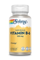 076280127423 - Solaray  Vitamin B-6 -- 100 mg - 60 Vegetarian Capsules