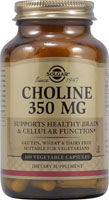 033984008304 - Solgar  Choline -- 350 mg - 100 Vegetable Capsules