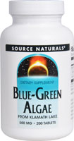021078001737 - Source Naturals  Blue-Green Algae -- 500 mg - 200 Tablets