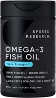 Sports Research Omega-3 Fish Oil Triple Strength - Single Source Alaska Pollock
