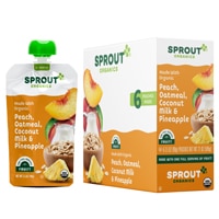 Sprout Organic Baby Food Peach Oatmeal with Coconut Milk & Pineapple Stage 2
