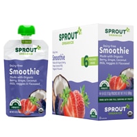 Sprout Organic Baby Food Smoothie Berry Grape with Coconut Milk Veggies & Flax Seed Toddler