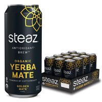 Steaz Green Tea Soda Antioxidant Brew Organic Yerba Mate Golden Mate