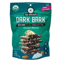 Taza Chocolate Dark Bark Chocolate Snacking Thins Coconut Almond