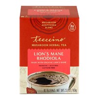 Teeccino Mushroom Herbal Tea Lion's Mane Rhodiola Rose