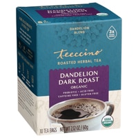 Teeccino Organic Roasted Herbal Tea Caffeine Free Dandelion Dark Roast