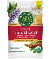 Traditional Medicinals Organic Throat Coat® Lozenges Sweet Orange Fennel