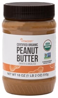 Vitacost Certified Organic Peanut Butter Smooth & Unsalted