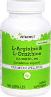 Vitacost L-Arginine & L-Ornithine 500 mg/250 mg