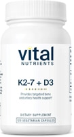 693465000021 - Vital Nutrients  Vitamin D3 + K2 Bone & Artery Health Support -- 120 Vegetarian Capsules