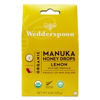Wedderspoon Organic Manuka Honey Drops with Bee Propolis Lemon