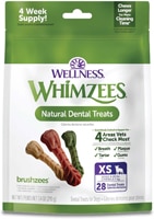 Wellness Whimzees Brushzees Dental Chews Dogs 5-15 Lbs 28 Dog Treats - Extra Small