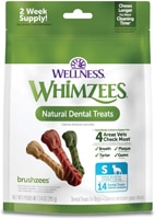 Wellness Whimzees Brushzees Natural Dental Treats for Dogs 15-25 Lbs - 14 Dental Treats