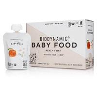 White Leaf Organic Biodynamic Stage 2 Baby Food Peach Oat Puree