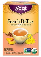 Yogi Non-GMO Caffeine Free Organic Detox Tea Peach