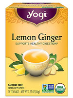 Yogi Non-GMO Caffeine Free Organic Herbal Tea Lemon Ginger