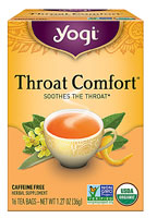 Yogi Non-GMO Caffeine Free Organic Herbal Tea Throat Comfort