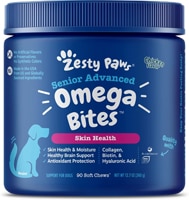 Zesty Paws Senior Advanced Omega Bites Skin Health Dog Supplement Chicken