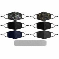 al-SHIELDS PSB-1 Boys Set of 6 Pieces of Cotton Twill Smooth Fit Fabric Face Masks With 10 Pieces of Pm 2.5 Filters