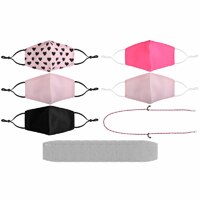 al-SHIELDS PSG-2 Girls Set of 5 Pieces of Cotton Twill Smooth Fit Fabric Face Masks With 1 Mask and 10 Pieces of Pm 2.5 Filters