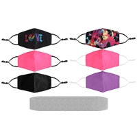 al-SHIELDS PSG-3 Girls Set of 6 Pieces of Cotton Twill Smooth Fit Fabric Face Masks With 10 Pieces of Pm 2.5 Filters