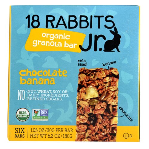 18 Rabbits Jr. Organic Granola Bar™ Chocolate Banana -- 6 Bars