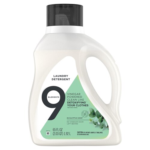 9 Elements Laundry Detergent Liquid 2X High Suds Regular Eucalyptus Scent -- 65 fl oz