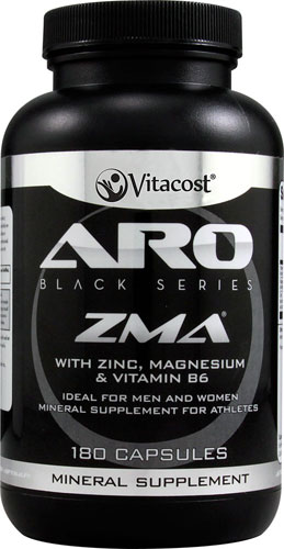 Aro Vitacost Black Series Zma With Zinc Magnesium And Vitamin B6 180 Capsules