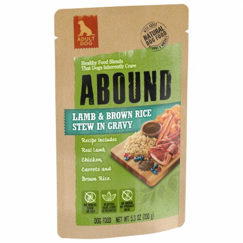 Abound Adult Dog Food Pouch Lamb & Brown Rice Stew in Gravy -- 5.3 oz ...