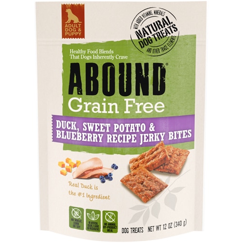 Abound Grain Free Duck Sweet Potato & Blueberry Jerky Bites -- 12 oz