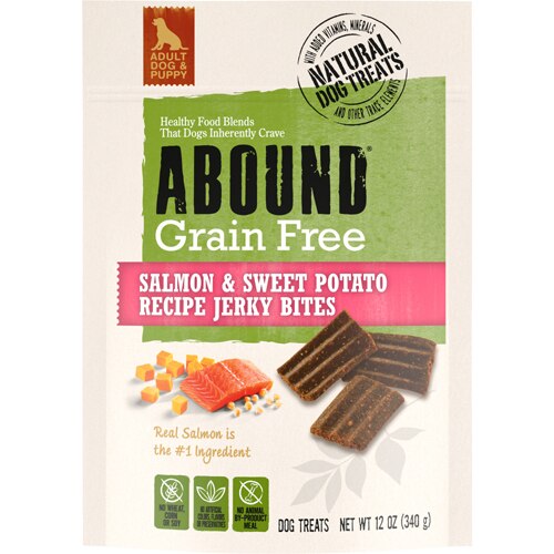 Abound Grain Free Salmon & Sweet Potato Jerky Bites for Dogs -- 12 oz