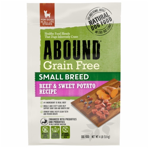 Abound Grain Free Small Breed Dog Food Beef & Sweet Potato Recipe -- 4 lbs