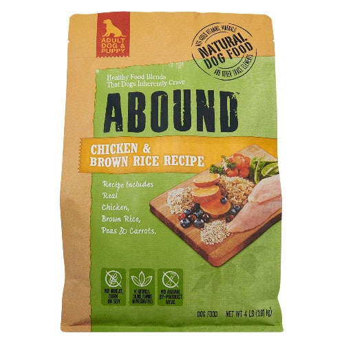 Abound Natural Dog Food Chicken &amp; Brown Rice Recipe -- 4 lb