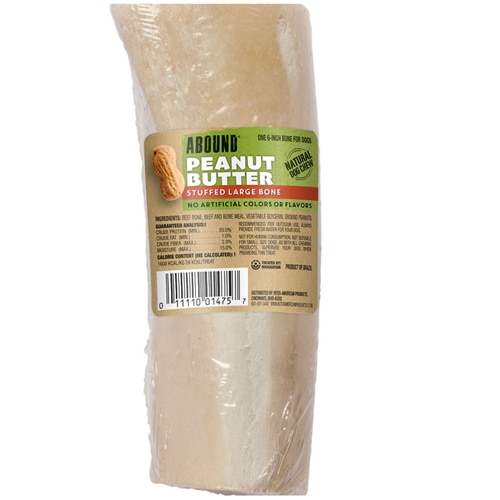 Abound Peanut Butter Stuffed Bone 6 Inch - Large