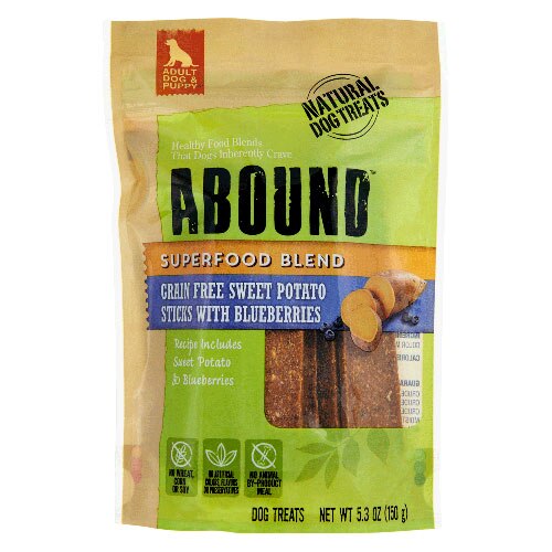Abound Superfood Blend Natural Dog Treat Sticks Sweet Potato with Blueberries -- 5.3 oz
