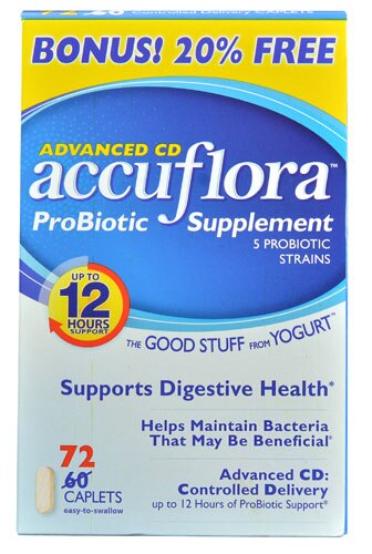 Accuflora Advanced CD ProBiotic Supplement BONUS! Size -- 72 Caplets