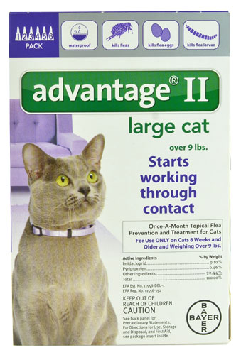 Advantage Ii Flea Treatment Large Cats Over 9 Lbs 6 Tubes