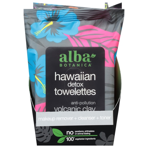 Alba Botanica™ Hawaiian Detox Towelettes Volcanic Clay -- 30 Wet Towelettes