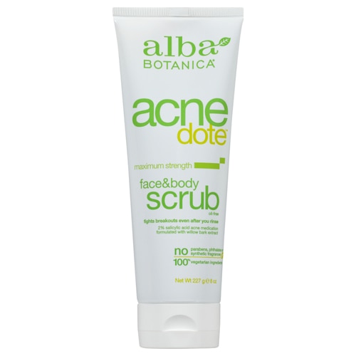 Alba Botanica Natural Acnedote Face and Body Scrub 8 fl oz