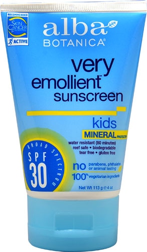 Alba Botanica™ Very Emollient Sunscreen Kids Mineral Protection SPF 30 -- 4 oz