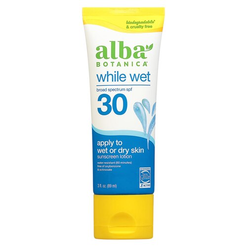 Alba Botanica While Wet Sunscreen Lotion SPF 30 -- 3 fl oz
