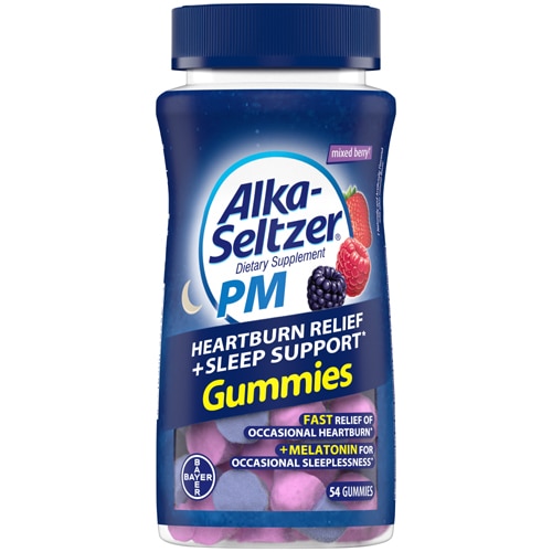 Alka-Seltzer Heartburn Relief PM Gummies Mixed Berry -- 54 Gummies