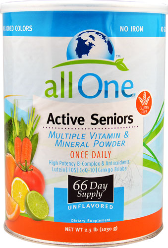 All One Nutritech Active Seniors Multiple Vitamin and Mineral Powder Unflavored -- 2.2 lbs